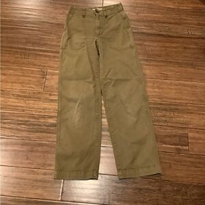 Olive Green High-Waisted Pants